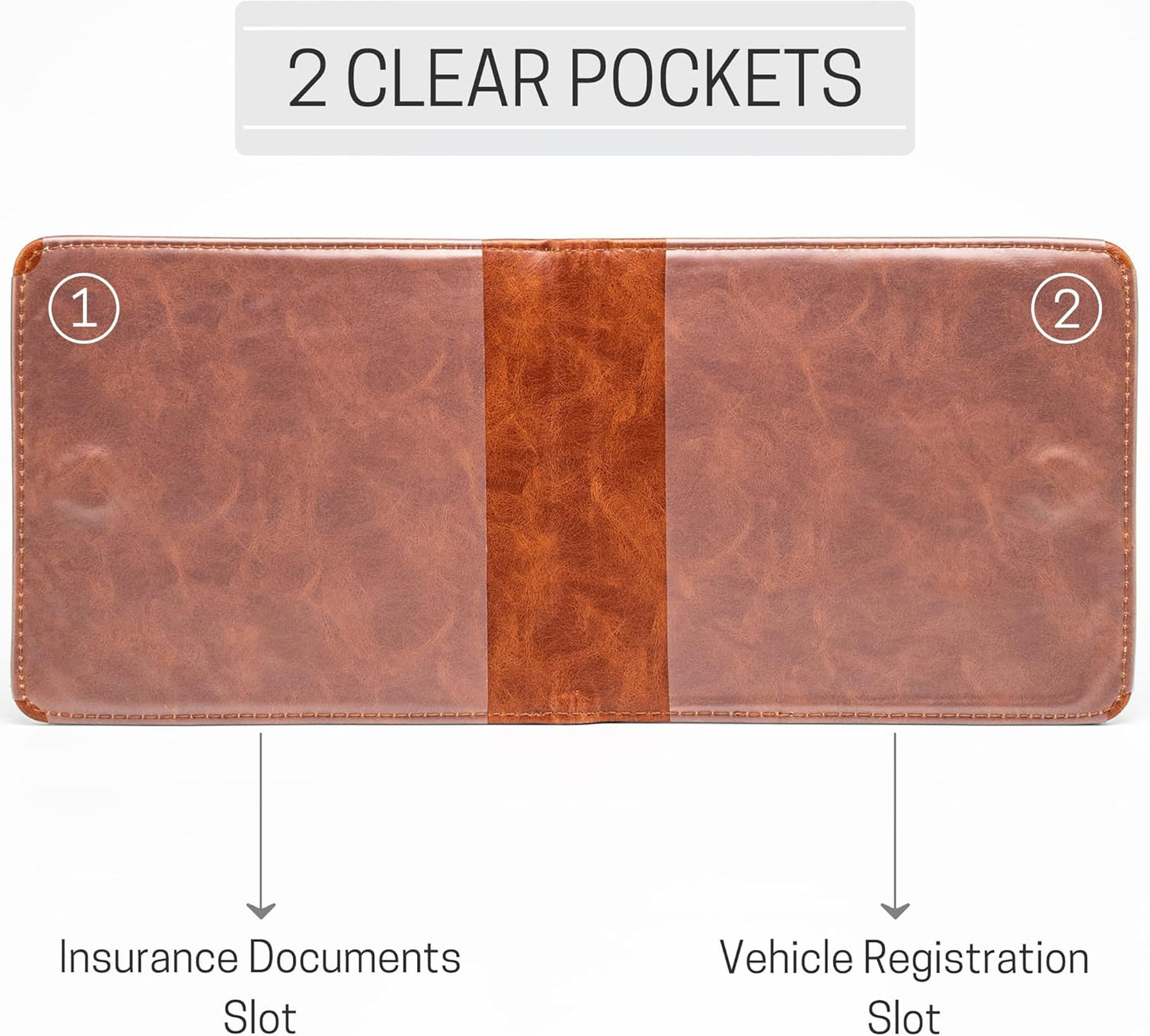 CANOPUS Car Registration and Insurance Holder, Magnetic Closure, Embossed Card Document Holder, Vehicle Glove Box Organizer, Wallet for Auto, SUV, Motorcycle, Truck, Waterproof, Car Model