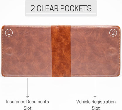 CANOPUS Car Registration and Insurance Holder, Magnetic Closure, Embossed Card Document Holder, Vehicle Glove Box Organizer, Wallet for Auto, SUV, Motorcycle, Truck, Waterproof, Car Model