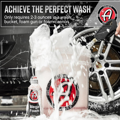 Adam’s Mega Foam (16oz) - pH Neutral Car Soap For Car Washing, Concentated For Wash Bucket, Foam Gun, Won't Strip Car Wax or Ceramic Coatings