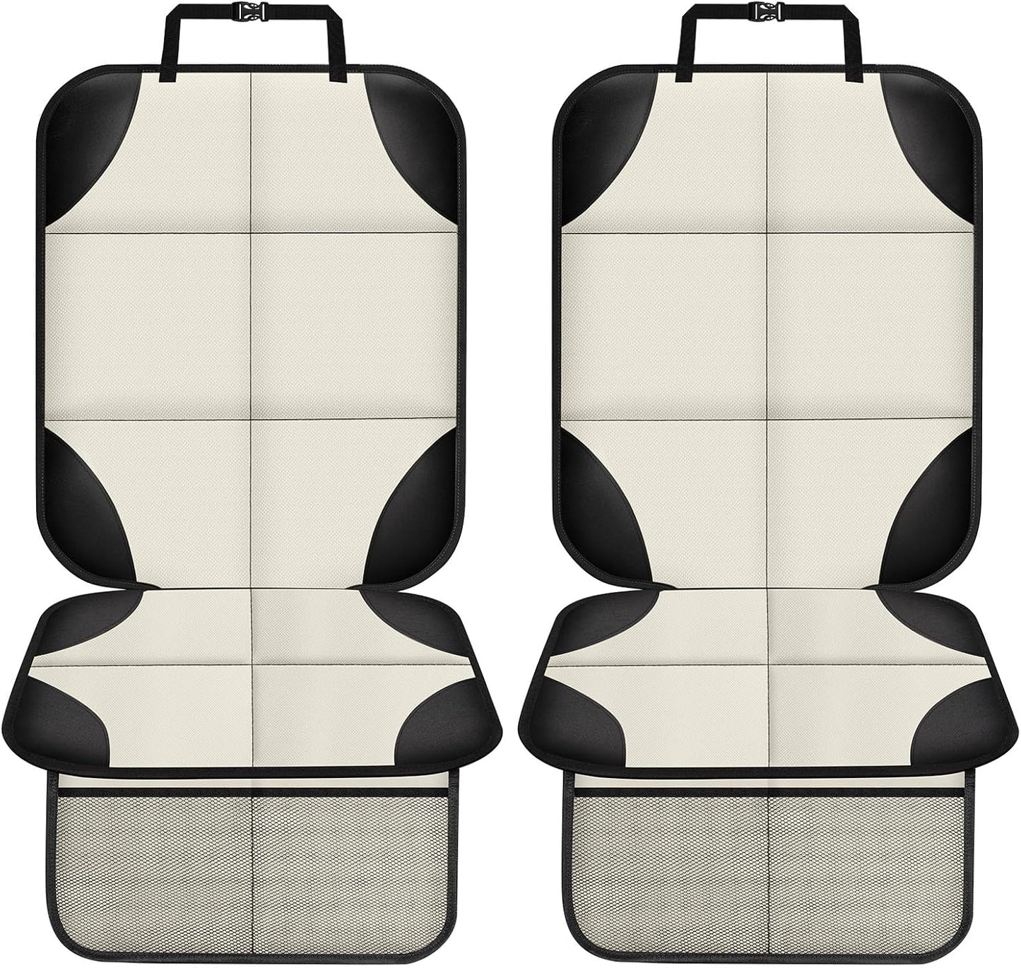 XHYANG Car Seat Protector 1 Pack Car Seat Cushion Mat Thickest Padding,Waterproof 600D Fabric Car Seat Covers for Non-Slip Backing Mesh Pockets for Baby and Pet (Black, 1 Pc)