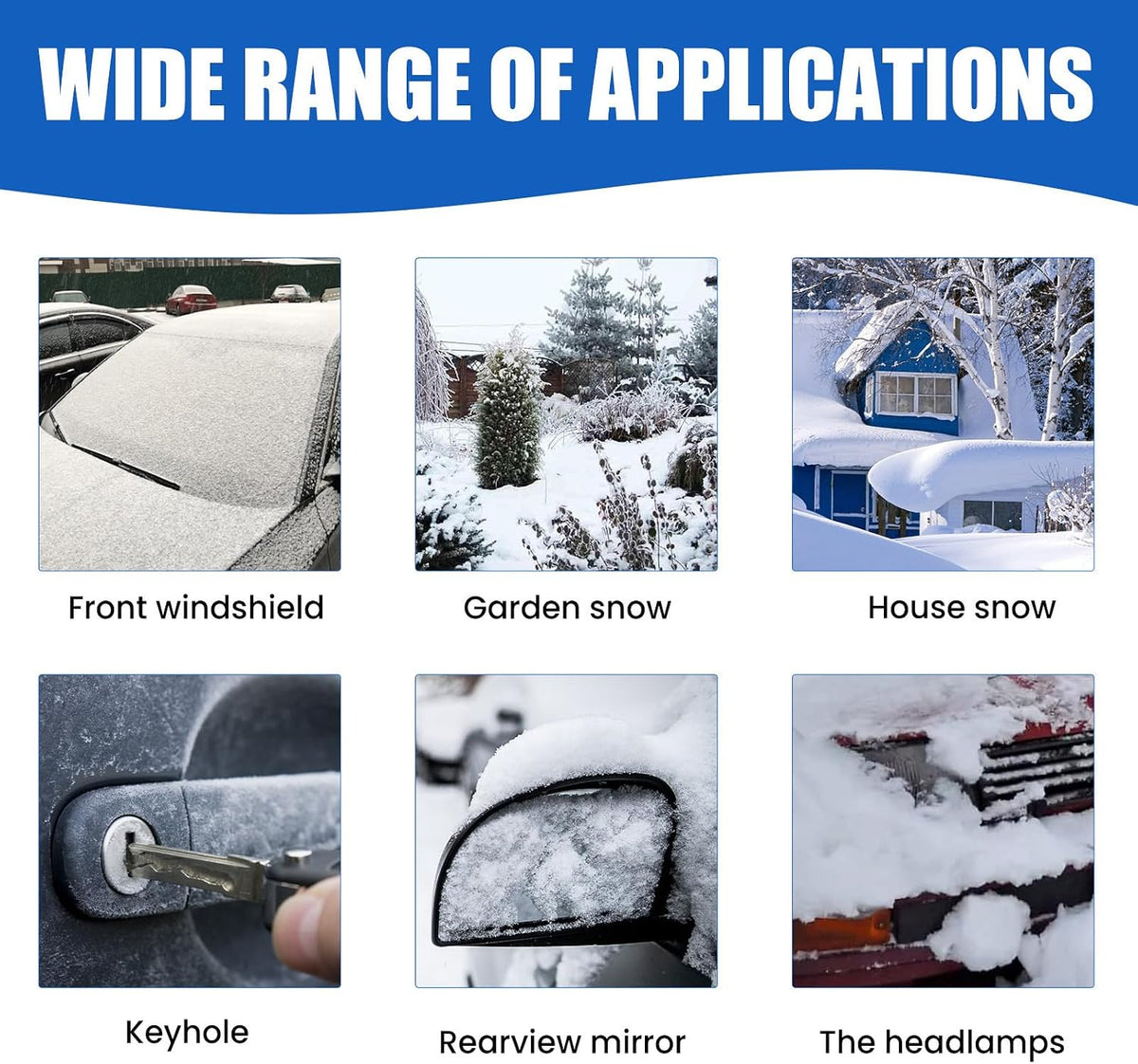 Car Windshield Snow Melting Coating Spray, Snow Repellent Spray De-Icer for Cars - Fast Ice & Snows Remover, Winter Windshield & Glass Coating Protection, Snow Meltings Agent for Car Ice Melting (2)