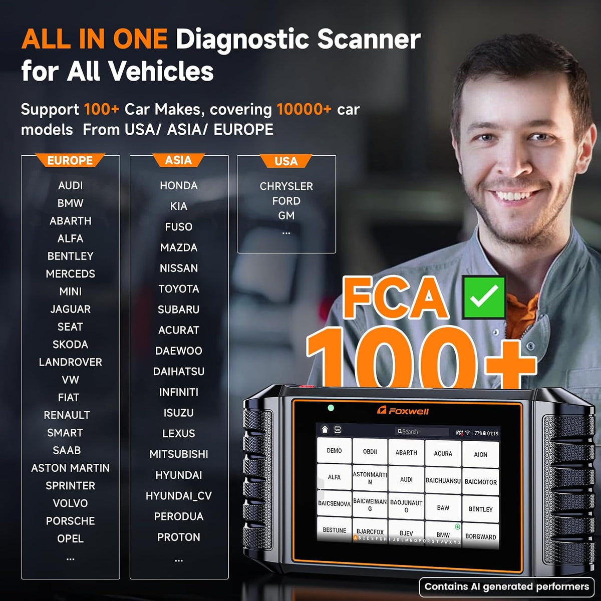 2026 FOXWELL NT716 Bidirectional OBD2 Scanner, 4-System Diagnostic Tool for ABS, SRS, Transmission & Engine, 9 Reset, ABS Bleeding, AutoVIN, Live Data, Upgraded from NT6X4, Lifetime Free Updates,Black