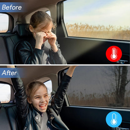 Car Window Shades, 2 Pack Breathable Mesh Car Side Back Window Sun Shades, Stretchy Window Screen for Baby Family Pet UV Protection, Window Covers Fit for Most(95%) of Cars - (Medium 39"x19")