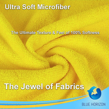 Orange Large Microfiber Cleaning Towels, 36-Pack Dual-Sided Ultra Soft Plush Washcloth, Professional Grade Premium Microfiber Detailing Cloths, Car, Household and Commercial (Orange, 16" x 16")