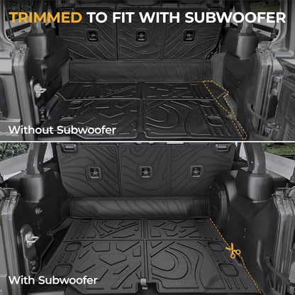Floor Mats for Jeep Cherokee 2019-2023, All Weather Floor Mats Trunk Cargo Liner with Backrest Protectors and Door Sill Guards Accessories, Full Coverage Set