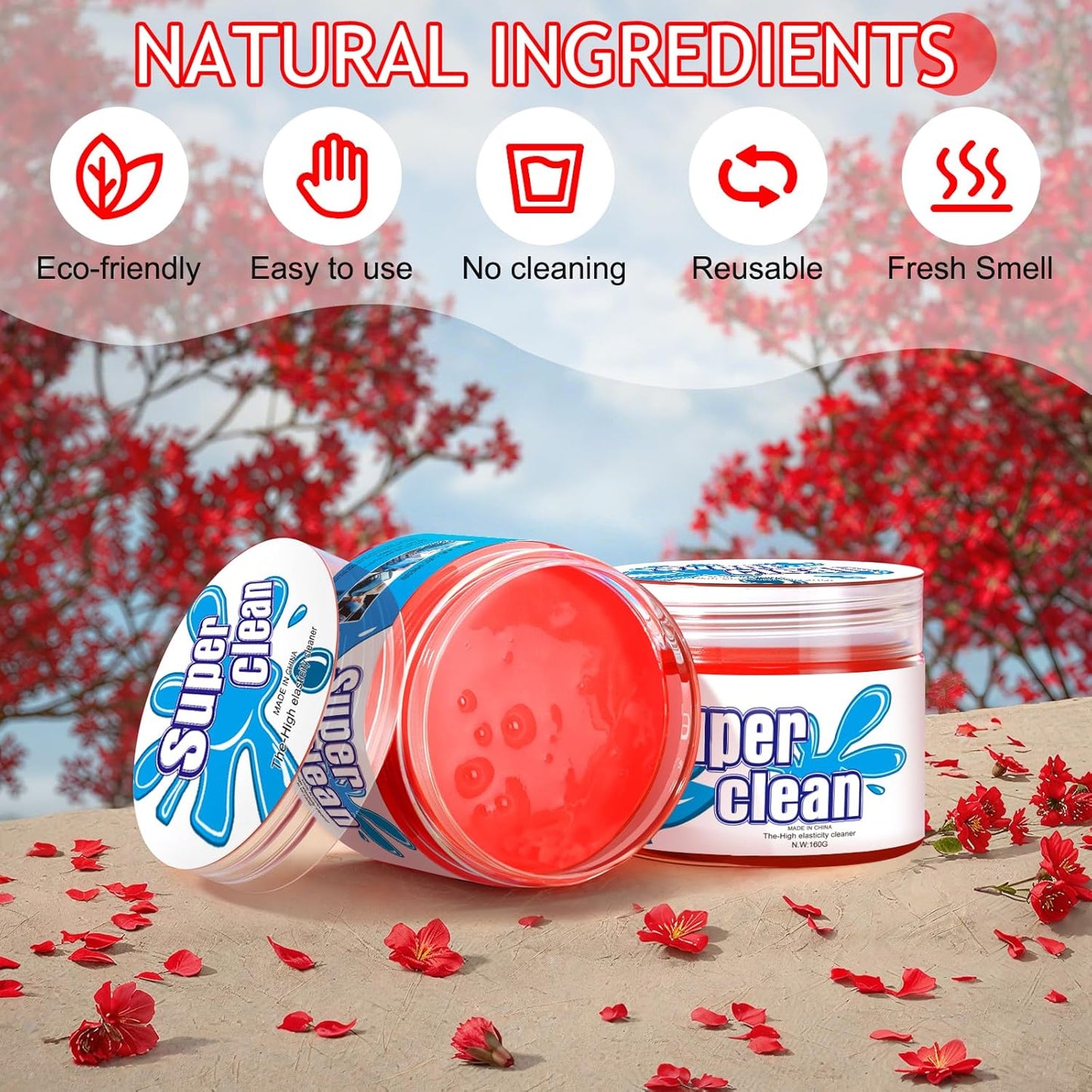 TeSabMi Car Cleaning Gel Car Cleaning Putty Car Putty Car Interior Cleaner Car Slime Car Detailing Kit Car Accessories Gifts for Dad Men Him Women Stocking Stuffers Pink