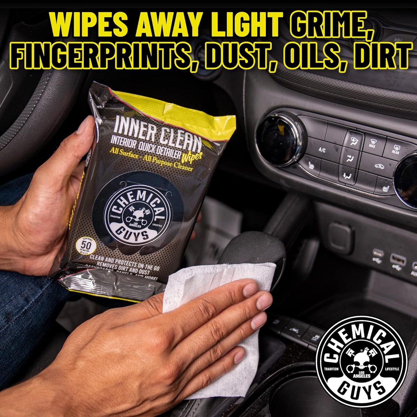 Chemical Guys InnerClean Interior Quick Detailer Cleaner and Protectant for Dashboards Door Panels Seats Trim and Surfaces Non Greasy Interior Car Cleaning Spray and Interior Detailer Spray 16 oz