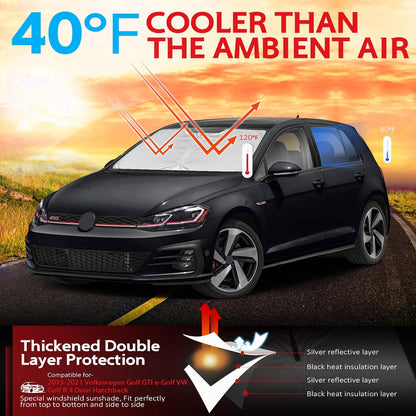 KAYZT Windshield Sun Shade for 2019-2025 2026 Chevy Silverado 1500 /GMC Sierra 1500 2500HD 3500HD Foldable Sunshade Front Window Custom Fit Car Accessories - Colors C