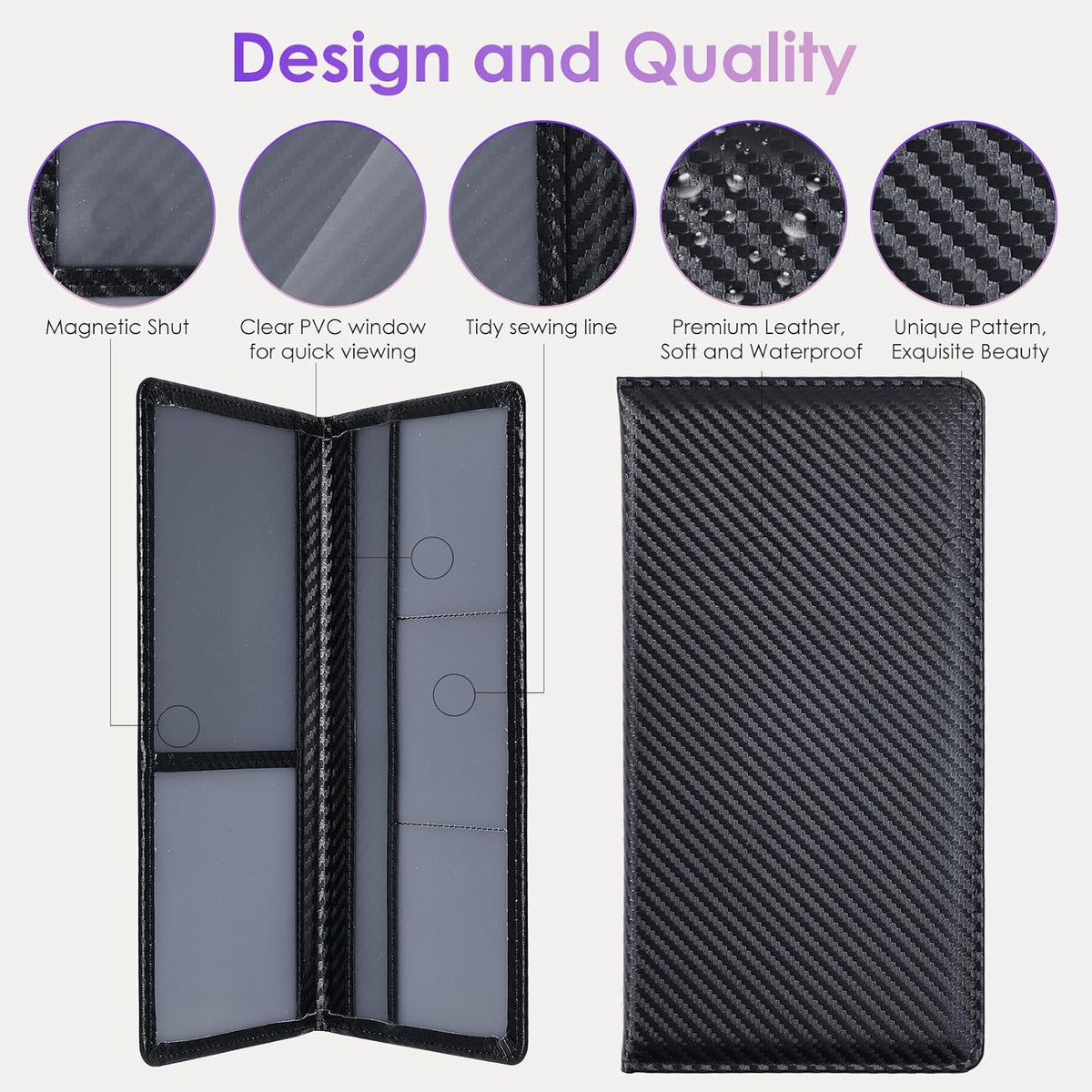 Car Registration and Insurance Holder，Colour Patterns Men Women Car License Document Registration and Insurance Card Holder
