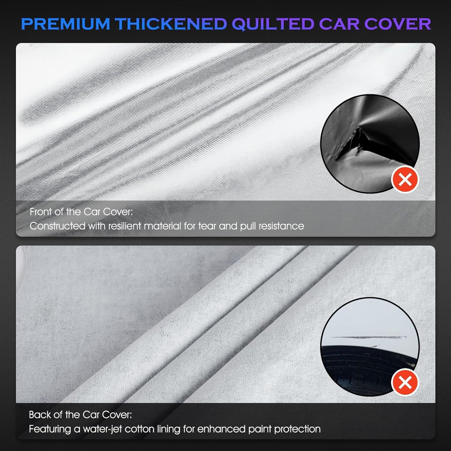 Car Cover Custom Fit for Honda CRV 1997-2025,Toyota RAV4 1996-2025, 6 Layers Truck Cover Waterproof All Weather for Automobiles,Outdoor Full Exterior Cover,Rain, Sun, Wind Protection,Black