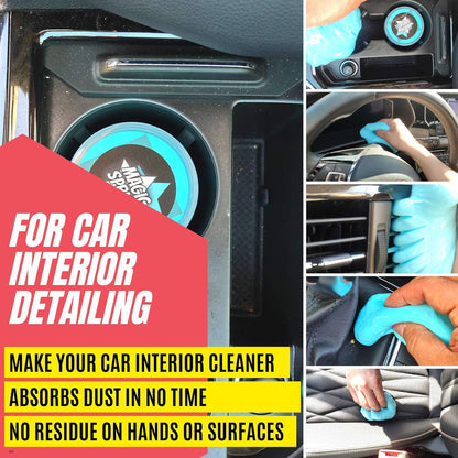 MAGIC SPRUCE Car Cleaning Gel, Reusable Auto Detailing Putty for Interior Dashboard Vents, Non-Toxic Dust Remover for Car Keys Keyboard PC Laptop, Scented Cleaning Products,Stocking Stuffers for men