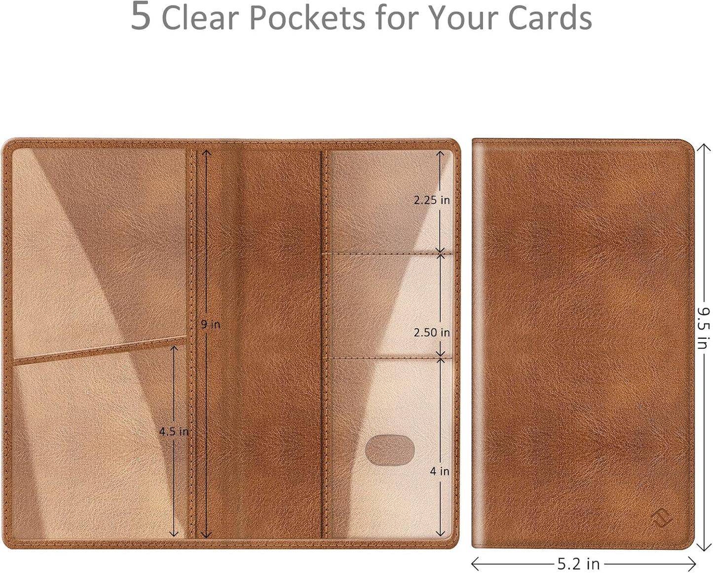 FINPAC Car Registration and Insurance Card Holder, Vehicle Glove Box Card Organizer Wallet Automobile Accessories for License