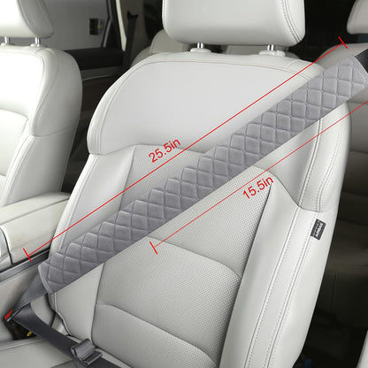 HighnessHwoo Extra Long Seatbelt Covers for Adults Kids Women & Men, Soft Car Seat Belt Strap Cushion for Sedan, SUV, Trucks, Shoulder Neck Chest Protector Pads, Auto Accessories, 1pc, Gray, 25.5in