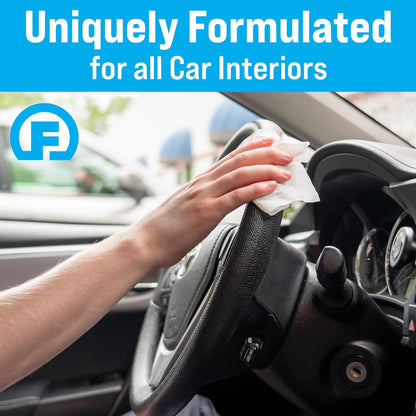 Fortress Car Interior Wipes (25 ct, Pack of 3) for Car Interior Cleaning, Dashboard, Seats, Detailing, and Steering Wheel [Travel Size] Skin-Safe Car Interior Cleaner Supplies