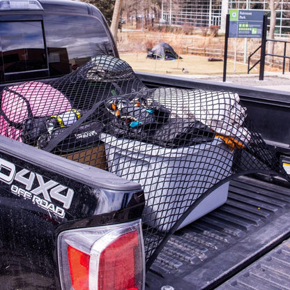 Highly Elastic Cargo Net, Simple Truck Bed Cargo Mesh Organizer, Suitable for Daily Light Loads of Trucks, 4'x4' Stretches to 7'x7' (Single Layer)