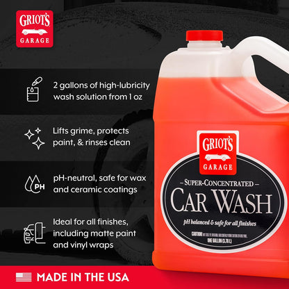 Griot's Garage Super-Concentrated Car Wash for Vehicle Washing and Cleaning, Foaming Liquid Soap, Won't Strip Waxes, Sealants or Ceramic Coatings, pH Balanced, 11102, 16oz