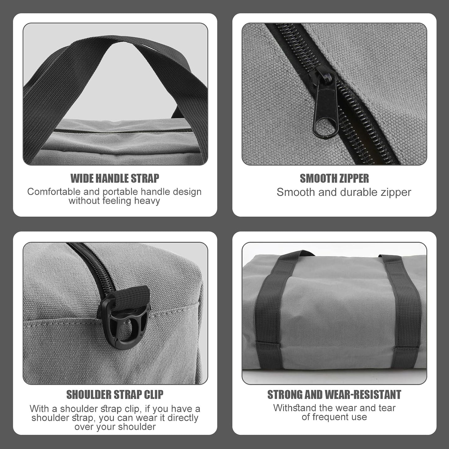 Small Tool Bag,Close Top Wide Mouth Tool Organizer Bag,Large Capacity Tool Bags for Men,Canvas Tool Storage Bag for Storage Handbag for Screwdrivers,Wrench,Pliers Hand Tools (black, 12 Inch)