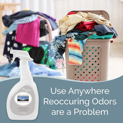 SMELLS BEGONE Air Freshener Spray - Odor Eliminator - Eliminates Odors from Smoke, Trash Cans, Pets, Cars and Boats - Fragrance Free - 12 Ounce