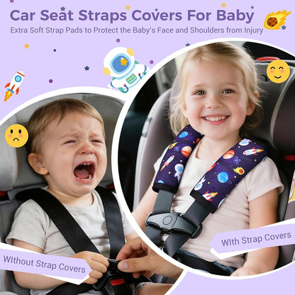 COOLBEBE Car Seat Straps Shoulder Pads for Baby Kids, Super Soft Seat Belt Covers for All Car Seats/Pushchair/Stroller/High Chair