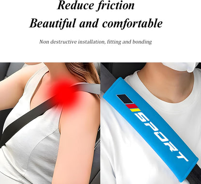 Mandark Car Seat Belt Pad, Vehicle Seatbelt Shoulder Strap Cover for More Comfortable Driving, Auto Interior Safety Belt Protection Cushion Accessories, Universal for SUV, Truck, RV (Black)