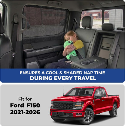 EcoNour Car Window Shades for Side Windows (Pack of 2) | Sun Shade for Car Heat and UV Protection | Adjustable Elastic Fabric Baby Car Shade | Rear Side Window Sun Shade Accessories (Large 21"x36")