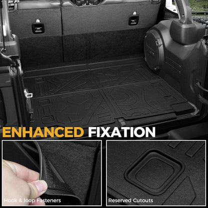 Floor Mats for Jeep Cherokee 2019-2023, All Weather Floor Mats Trunk Cargo Liner with Backrest Protectors and Door Sill Guards Accessories, Full Coverage Set