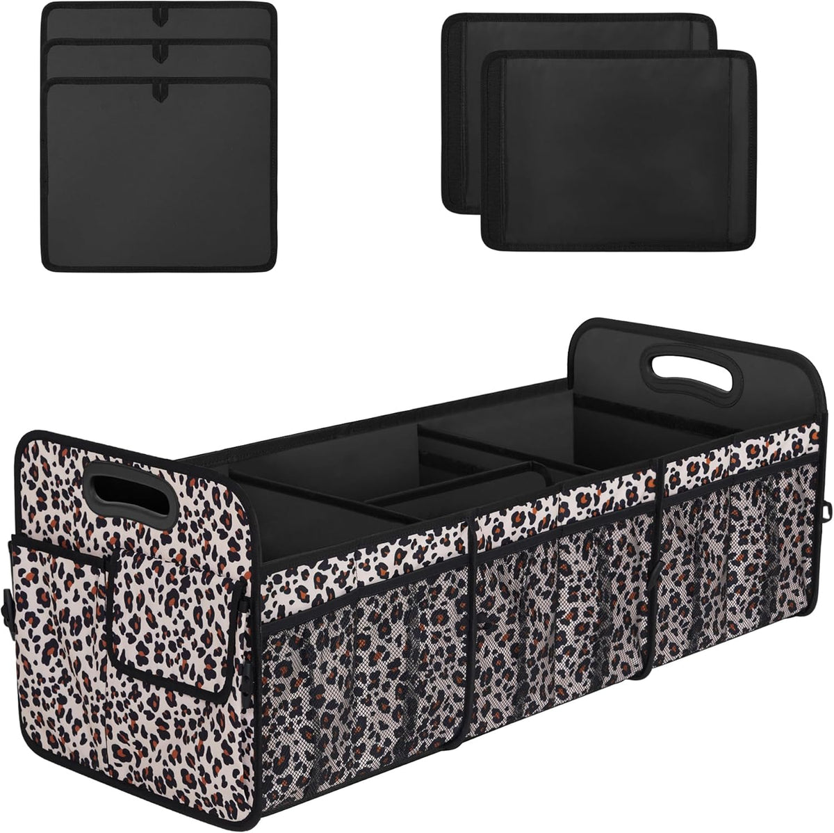 Femuar Car Trunk Organizer with Large Capacity Waterproof Car Accessories for Women & Men, Collapsible Trunk Organizer for Suv/Jeep/Sedan,Tools (Black, Standard)