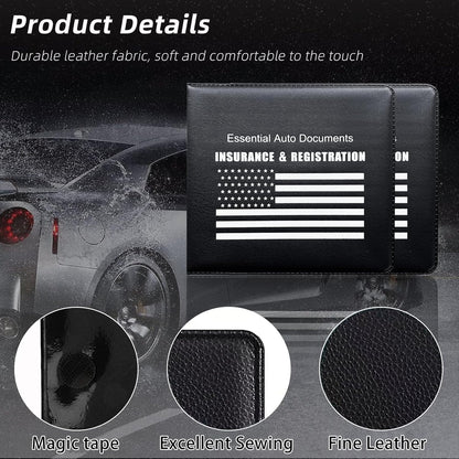 Ziciner Car Registration Insurance Holder, 2Pack Essential Auto Card Document Glove Box Organizer with Touch Fastener, Vehicle Interior Accessories Perfect for Most Car, Truck, SUV (Red/Small Car)