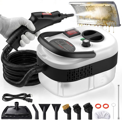 2500W Handheld Steam Cleaner for Home, 6-Level High Pressure Steam Gun, Steam Machine w/40.6oz Tank, Portable Car Steamer for Auto Detailing & Cleaning, Car, Floor, Furniture, Tile Grout, Wall