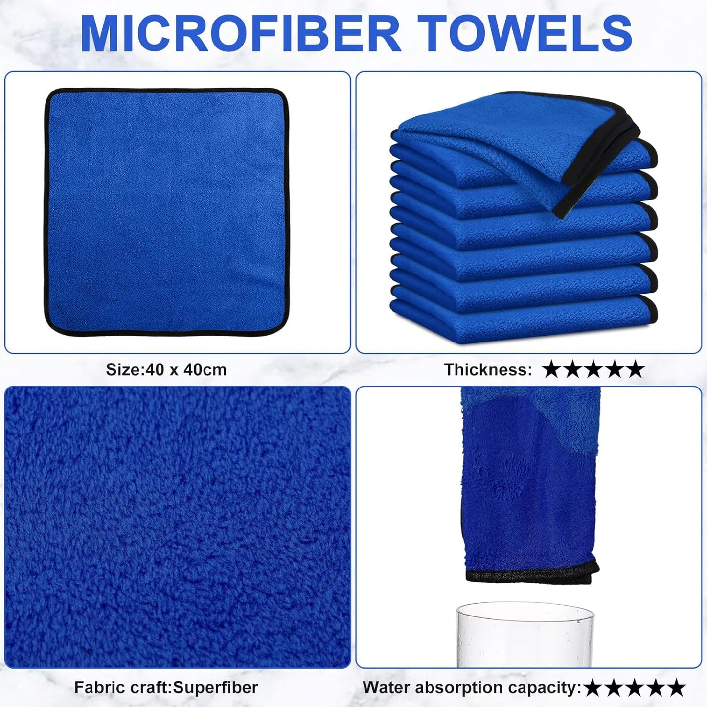Tallew 40 Pcs Microfiber Towels:16"x16" Microfiber Drying Towels Bulk Micro Fiber Car Cleaning Cloth for Cars Drying Washing Polishing Office Windows Cleaning Household Supplies (Yellow)