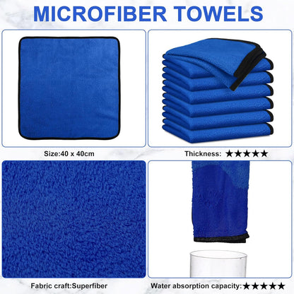 Tallew 40 Pcs Microfiber Towels:16"x16" Microfiber Drying Towels Bulk Micro Fiber Car Cleaning Cloth for Cars Drying Washing Polishing Office Windows Cleaning Household Supplies (Yellow)