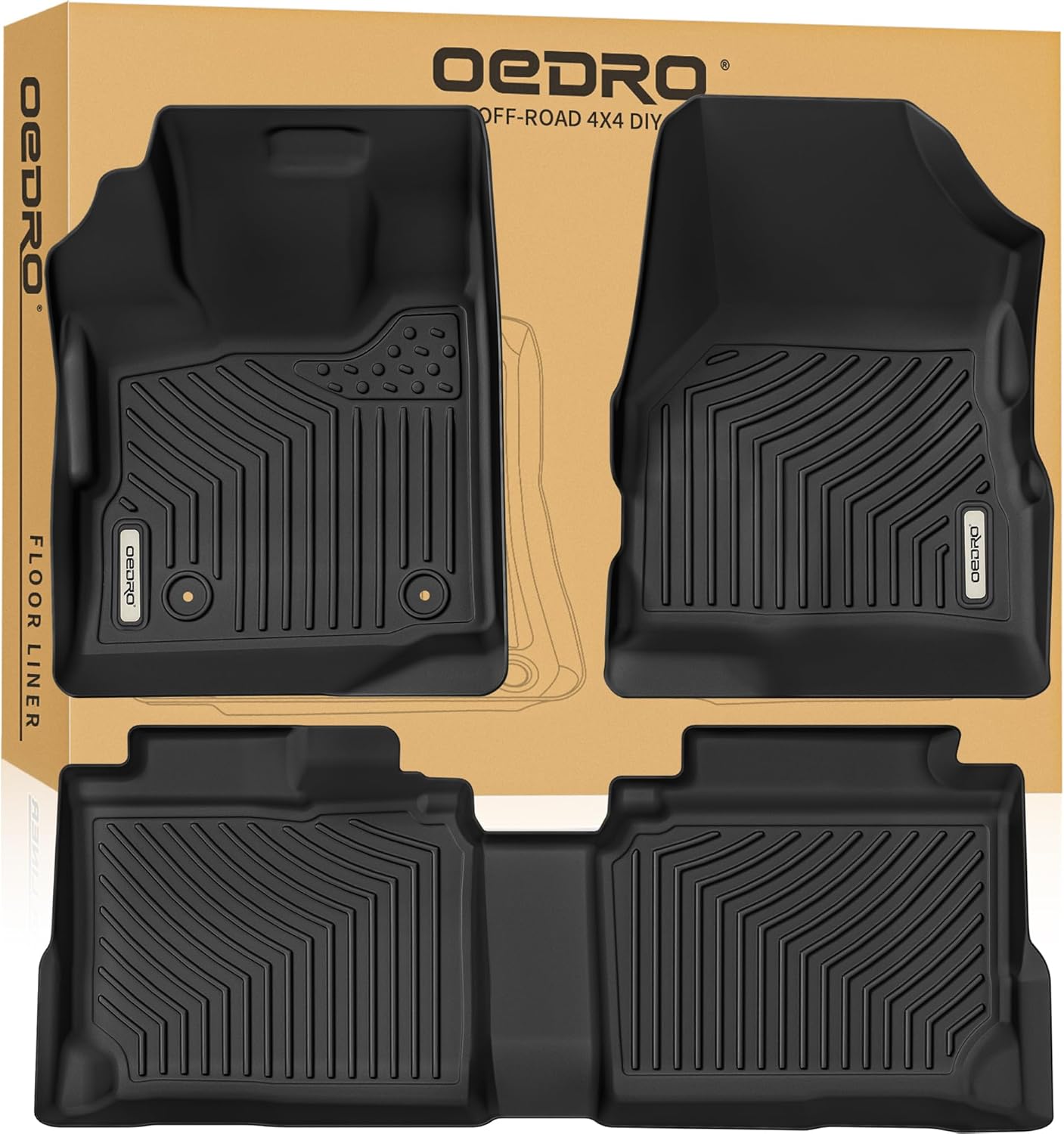 OEDRO Cargo Trunk Liner Fit for 2010-2017 Chevrolet Equinox L/LS/LT/LTZ/Premier& 10-17 GMC Terrain SL/SLE/SLT/Denali, All Weather Custom Fit Anti-Slip Cargo Mat, Black