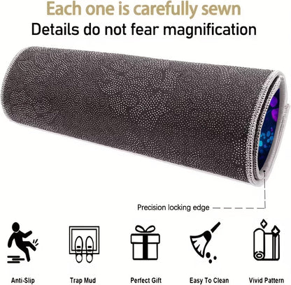 Universal Car Trunk Mat 29" x 39",Purple Colorful Flowers All Weather Trunk Protection Cargo Liner, Durable Cargo Mat Rear Trunk Liner,Stylish Vehicle Interior Accessories Suitable for Most Car Models