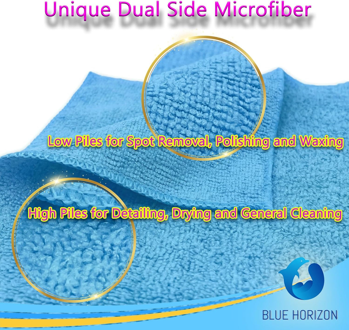 Orange Large Microfiber Cleaning Towels, 36-Pack Dual-Sided Ultra Soft Plush Washcloth, Professional Grade Premium Microfiber Detailing Cloths, Car, Household and Commercial (Orange, 16" x 16")