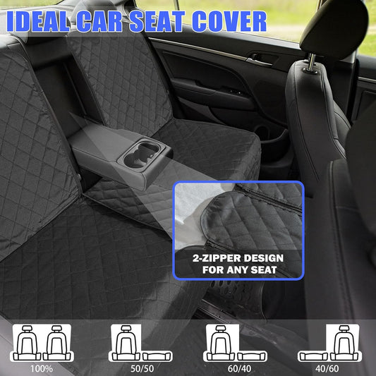 Yonktoo Dog Car Seat Cover for Back Seat, Car Seat Cover 60/40 Split Bench for Family Car, Compact SUV, MPV - Standard - 53" W