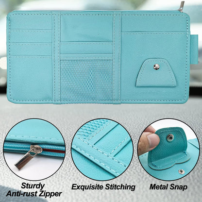 Keedolla Car Sun Visor Organizer, Truck Visor Organizer Car Sun Storage Pocket Pouch Case Bag for Sunglasses, Cards, Pens and Document - Pink