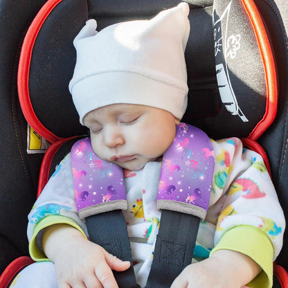 Seat Belt Cover Pad for Baby, Soft Seatbelt Cushion Covers for Kids 2Pcs Car Seat Strap Shoulder Pads for All Car Seats, Stroller, High Chair,Blue Dinosaur