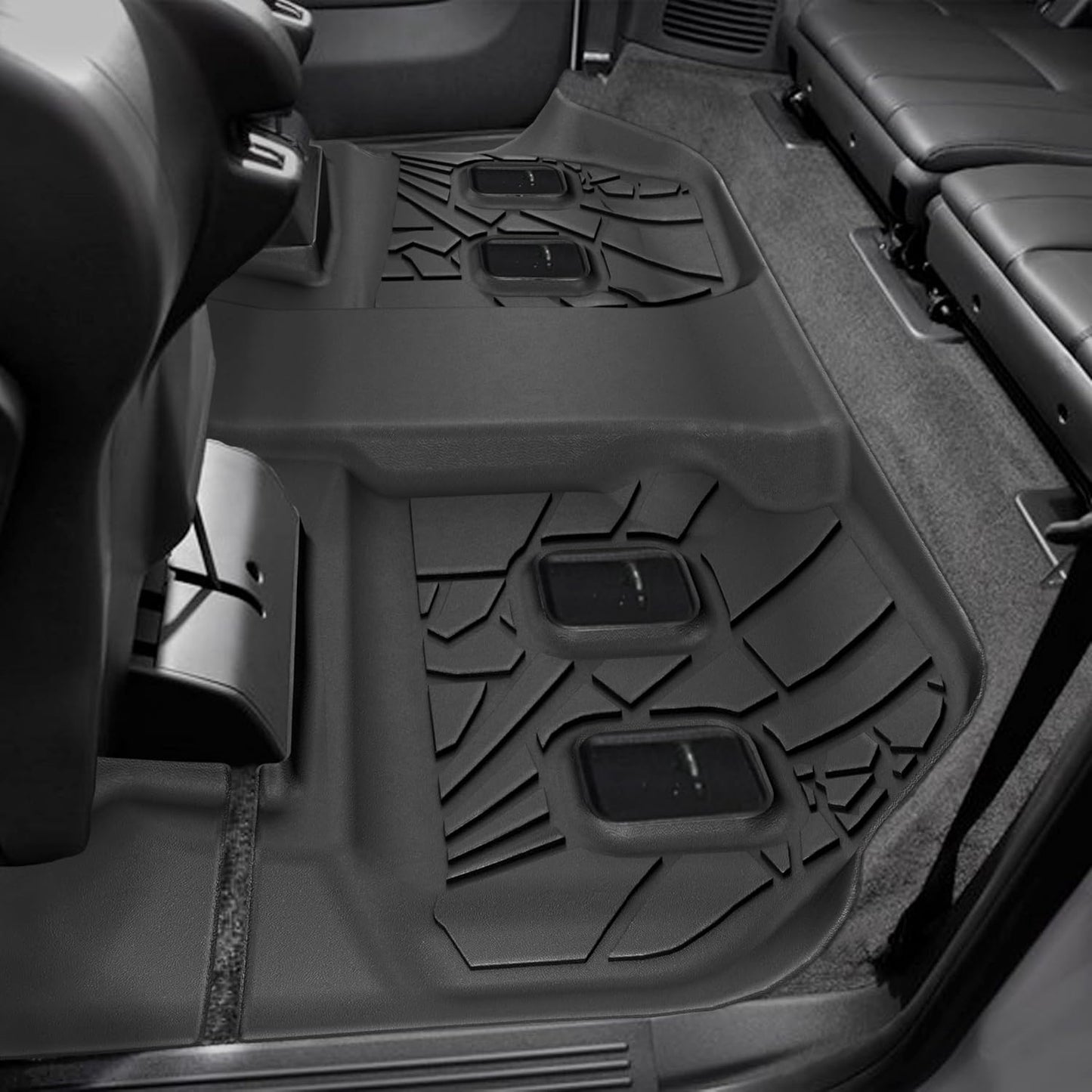 KARPAL Floor Mats for 2007-2013 Chevy Silverado & GMC Sierra 1500 Crew Cab / 2007-2014 2500/3500 HD(Footwell Coverage), All-Weather TPE Custom Fit Floor Liners Car Accessories