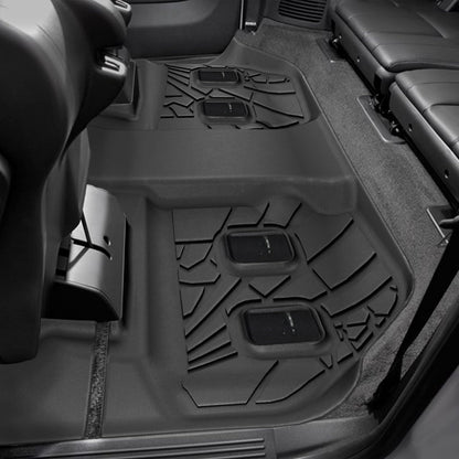 KARPAL Floor Mats for 2007-2013 Chevy Silverado & GMC Sierra 1500 Crew Cab / 2007-2014 2500/3500 HD(Footwell Coverage), All-Weather TPE Custom Fit Floor Liners Car Accessories