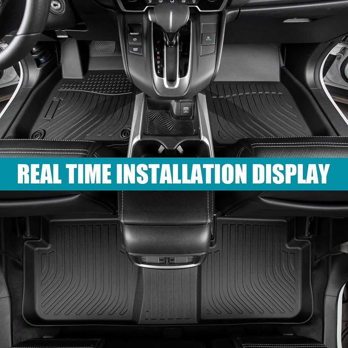 All Weather Floor Mats for 2016-2019 Chevy Cruze (No Fit 2016 Cruze Limited), Chevy Cruze Floor Mats, 1st and 2nd Maximum Coverage, 3D Waterproof TPE Rubber Protector Car Mats Full Set Liners