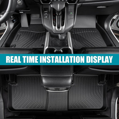 All Weather Floor Mats for 2016-2019 Chevy Cruze (No Fit 2016 Cruze Limited), Chevy Cruze Floor Mats, 1st and 2nd Maximum Coverage, 3D Waterproof TPE Rubber Protector Car Mats Full Set Liners