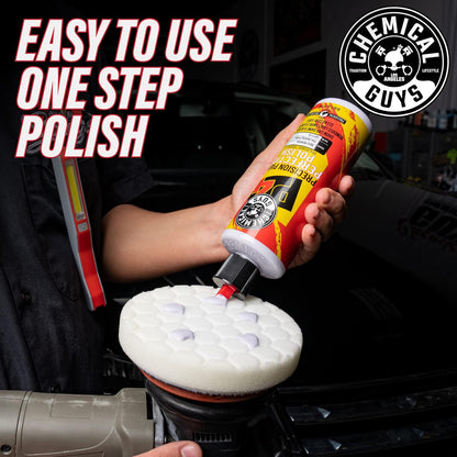 Chemical Guys C4 & P4 Clear Cut Correction Compound and Precision Paint Perfection Polish Combo - Removes Scratches, Swirls, Towel Marks, and Etching, Restores Gloss, Polishing Kit - 2 x 16 oz