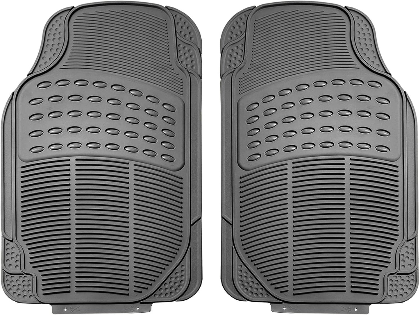 FH Group Automotive Floor Mats Solid ClimaProof for all weather protection Universal Fit Trimmable Heavy Duty fits most Cars, SUVs, and Trucks, 3pc Full Set Black