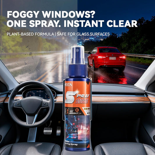 Spray Anti-Fog Interior - for Car Windshield, Bathroom Mirrors, Swim Goggles - Long-Lasting Clarity, Streak-Free Formula 100ML