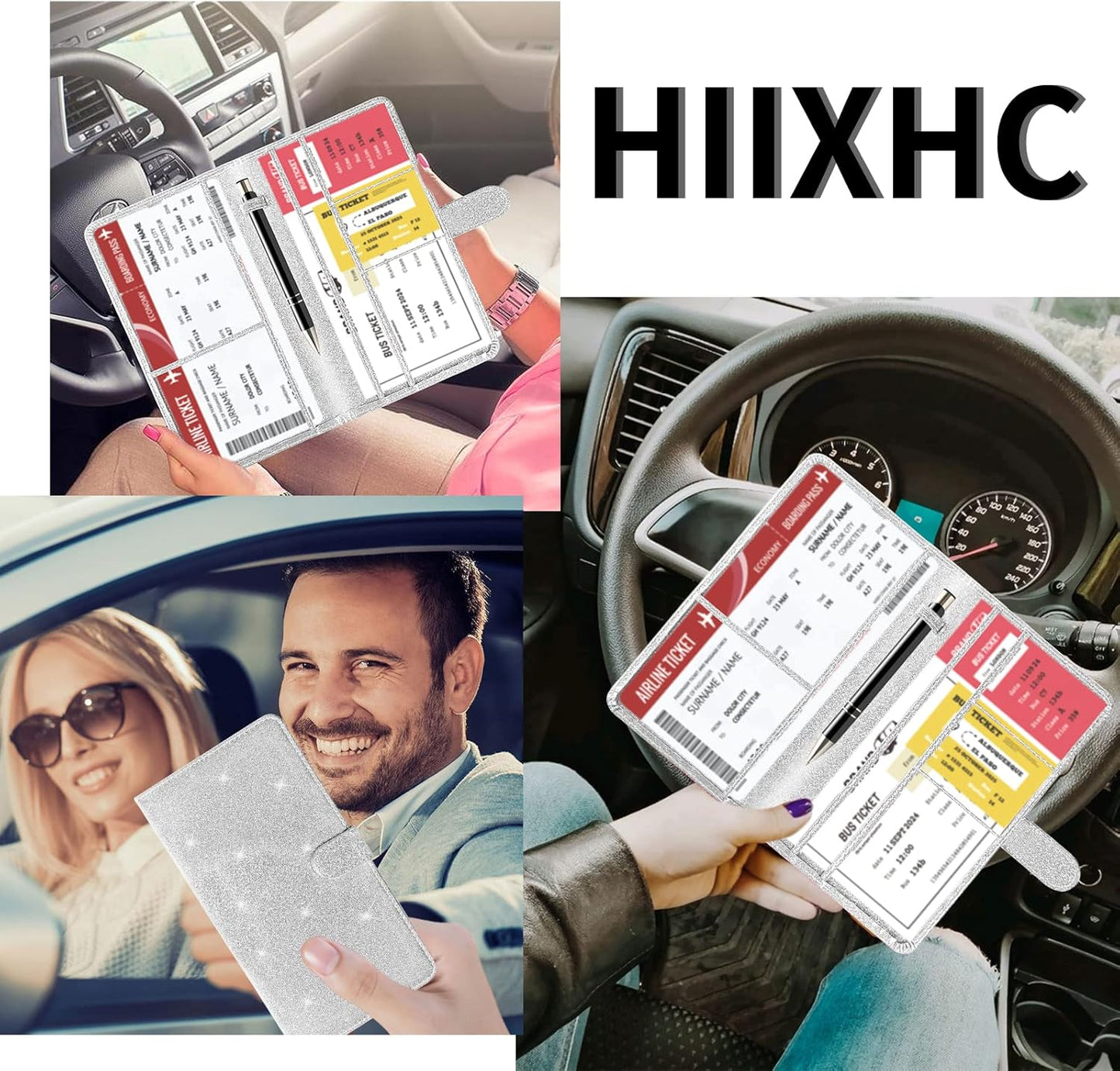 Car Registration and Insurance Card Holder with Magnetic Closure, Leather Vehicle Glove Box Automobile Documents Paperwork Wallet Case Organizer for ID, Driver's License, Key Contact Information Cards