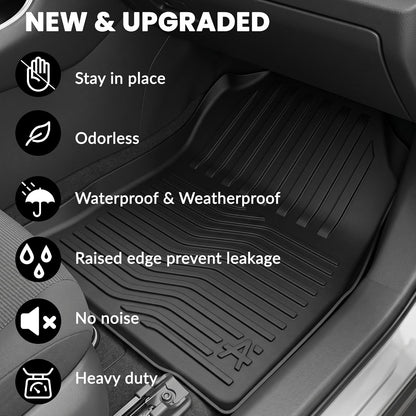 All Weather Floor Mat Fit for Toyota Corolla(Include Hybrid Exclude Hatchback) 2026 2025-2020 TPE Rubber Liners Corolla Accessories All Season Guard Odorless Anti-Slip Liner Black