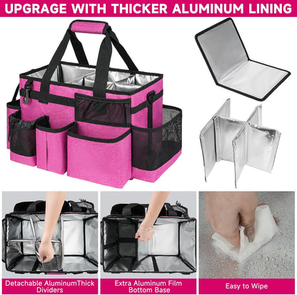 Cleaning Caddy Bag, Cleaning Supplies Organizer for Housekeepers, Housekeeping Caddy with Handle and Detachable Padded Cushion, Black