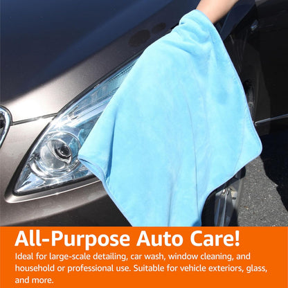 Amazon Basics Super Absorbent Microfiber Car Drying Towel, Streak-Free, Non-Abrasive, 36"L x 25"W, Gray