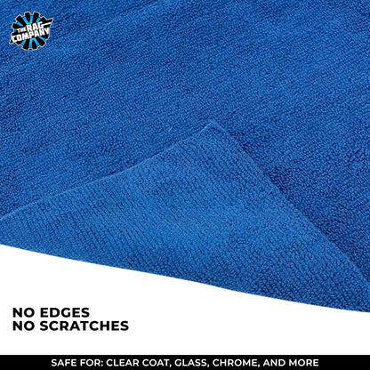 The Rag Company - Edgeless 365 Microfiber Towels (10-Pack) Premium 70/30 Blend, Professional Polishing, Wax Removal, Auto Detailing, 365gsm, 16in x 16n, Royal Blue