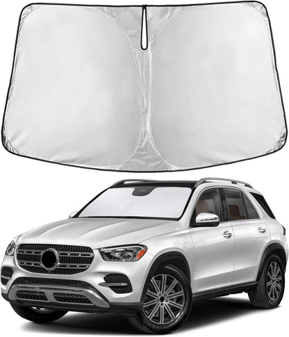 EcoNour Car Windshield Sun Shade | 2025 Upgraded Innovative No-Light-Pass Technology for Maximum Coverage | Foldable Sun Shade Keeps Your Vehicle Cool | Must-Have Car Accessories | Small (59" x 29") - Colors D